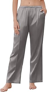 Women's Silk Satin Pajama Pants with Pockets