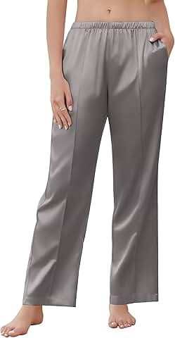 Women's Silk Satin Pajama Pants with Pockets