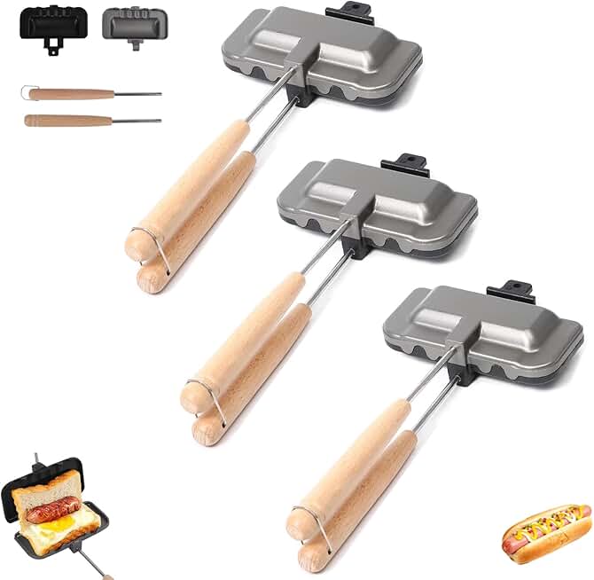 Double-Sided Sandwich and Hot Dog Maker Set