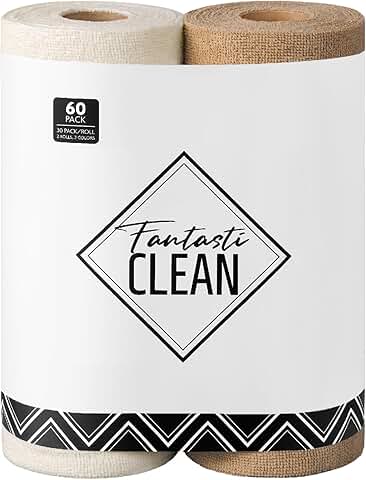 Microfiber Cleaning Cloth Roll, 60 Pack, 12"x12"