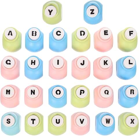 26-Piece Alphabet Paper Punch Set for Crafts and School Projects