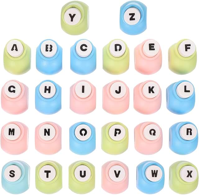 26-Piece Alphabet Paper Punch Set for Crafts and School Projects