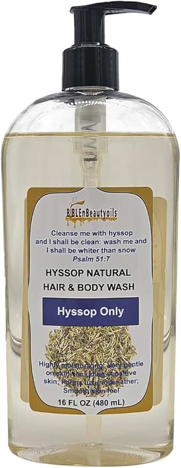 Natural Hyssop Hair and Body Wash for Nourishing and Refreshing Cleansing