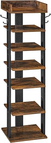 7-Tier Wooden Shoe Rack for Entryway
