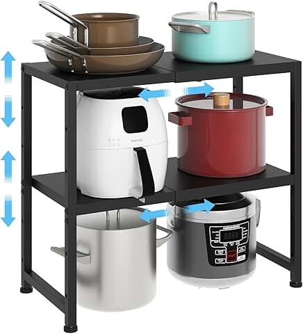 Two-Tier Expandable Metal Storage Shelves