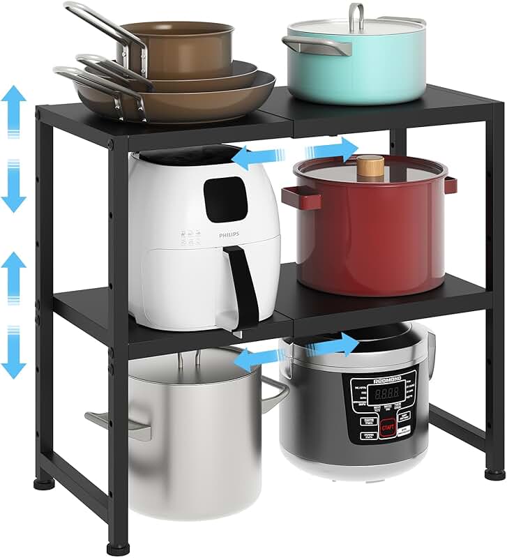 Two-Tier Expandable Metal Storage Shelves