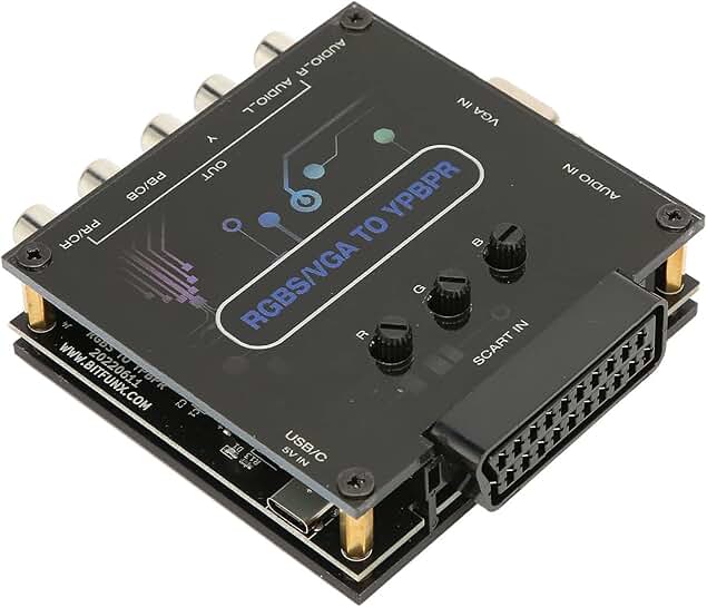 RGBS VGA SCART to YPBPR component converter with stereo input