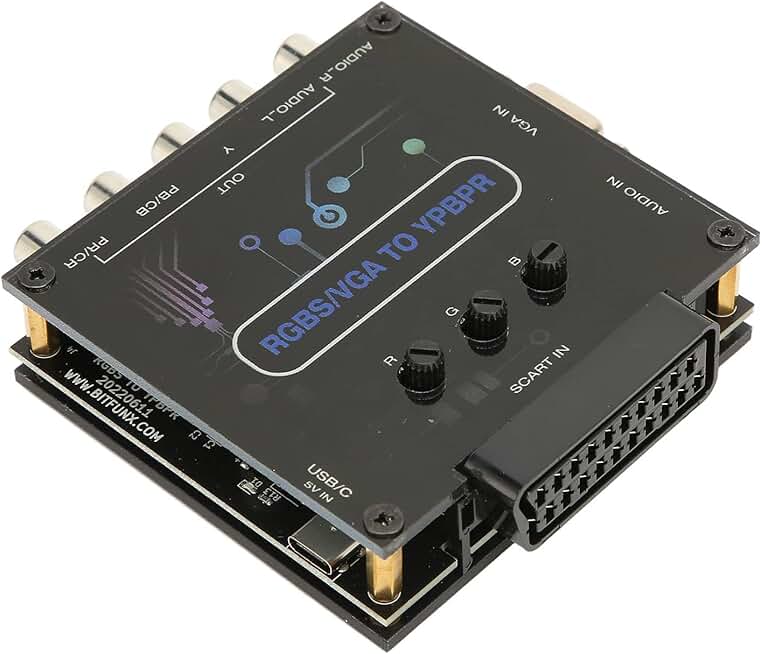RGBS VGA SCART to YPBPR component converter with stereo input