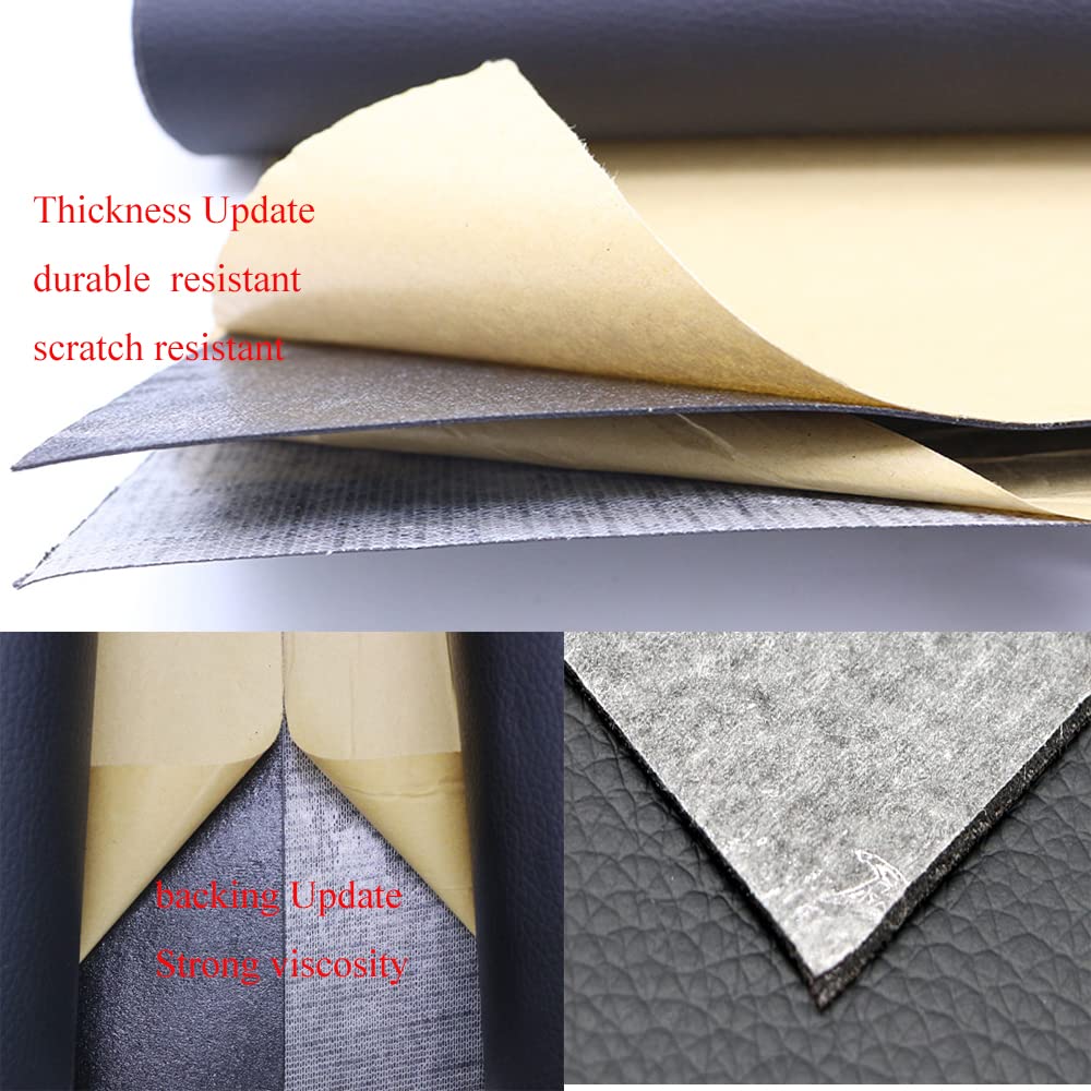 LeatherLux Black Self-Adhesive Vinyl Upholstery Repair Kit 17.3" x 78"