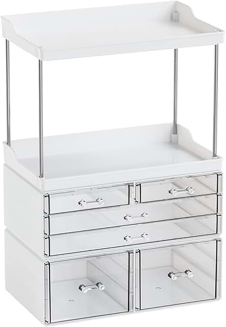 Bathroom and vanity storage organizer with drawers