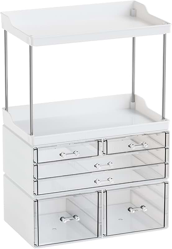 Bathroom and vanity storage organizer with drawers