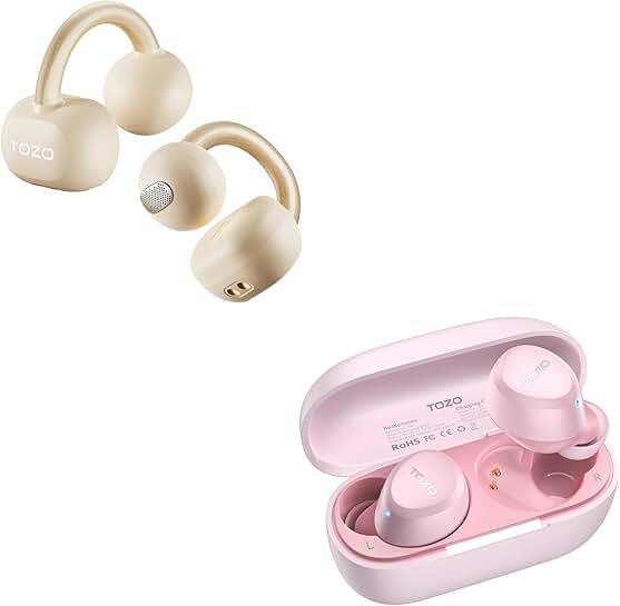 Lightweight True Open Ear Wireless Headphones with Bluetooth 5.3 and Waterproof IPX5