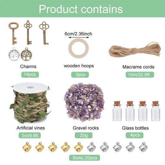 DIY Bell Kit with Glass Bottles and Wooden Rings