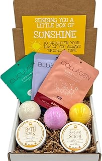 Luxury Bath and Spa Gift Set with Scrub, Soak, Bombs, Masks