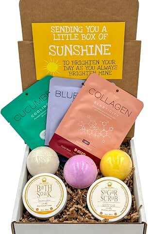 Luxury Bath and Spa Gift Set with Scrub, Soak, Bombs, Masks