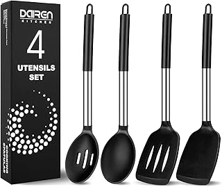 Set of 4 Large Silicone Cooking Utensils