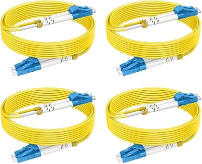32ft Single Mode LC to LC Fiber Patch Cables (4 Pack)
