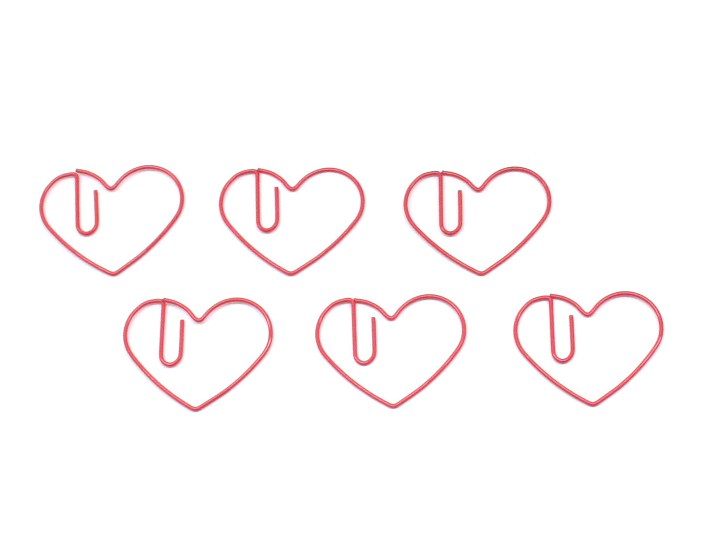 Heart-Shaped Paper Clips in Tin, 100 Red Clips