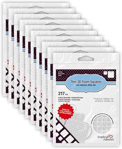 White Permanent Thin 3D Foam Squares, 217pk