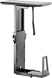 Adjustable Under Desk CPU Mount with Sliding Track