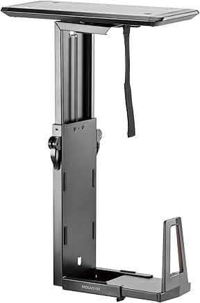 Adjustable Under Desk CPU Mount with Sliding Track