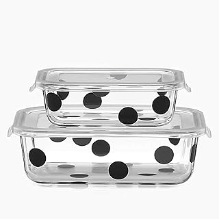 Rectangular Food Storage Set with Dot Design