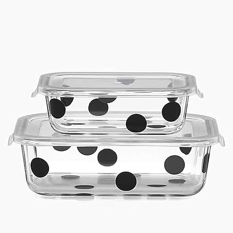 Rectangular Food Storage Set with Dot Design