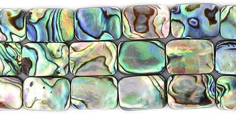 Natural 14mm Abalone Shell Flat Rectangle Beads Strand