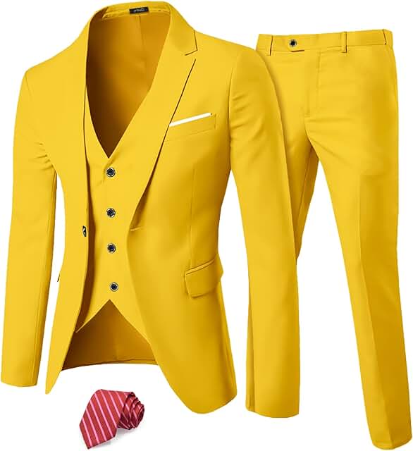 Men's Slim Fit 3-Piece Suit for Wedding and Business