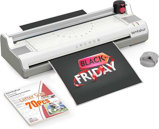 11x17 Laminator with 70 Sheets, Cutter, and Corner Rounder