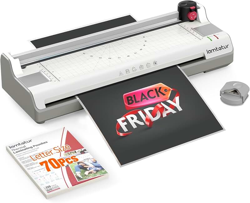 11x17 Laminator with 70 Sheets, Cutter, and Corner Rounder