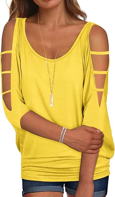 Women’s Cold Shoulder Short Sleeve Summer Blouse