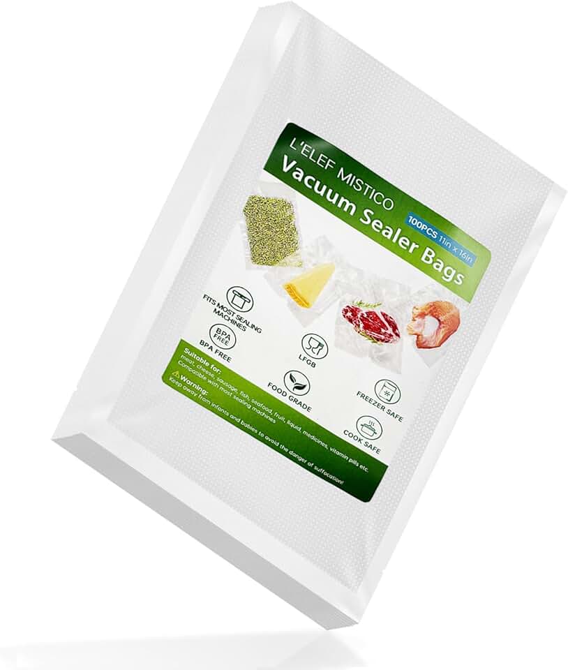 Precut Food Vacuum Sealer Bags, 100 Gallon, 11x16