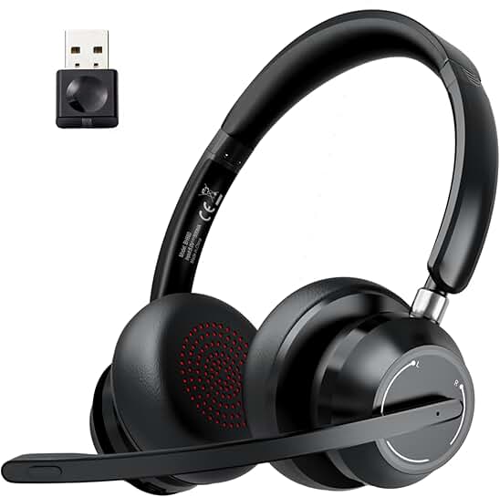 Wireless Bluetooth Headphones with Microphone and Noise Cancellation