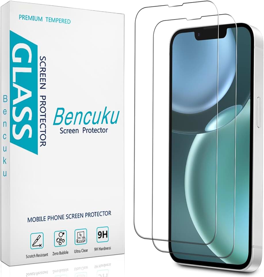 Two 6.1 Inch Tempered Glass Screen Protectors