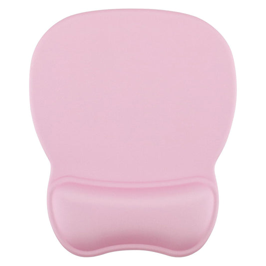 Pink ergonomic mouse pad with wrist support
