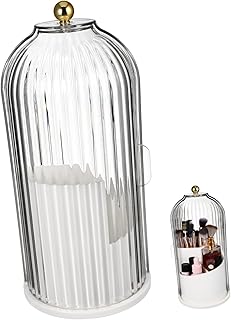 Rotating Makeup Brush Storage Box with Transparent Cover