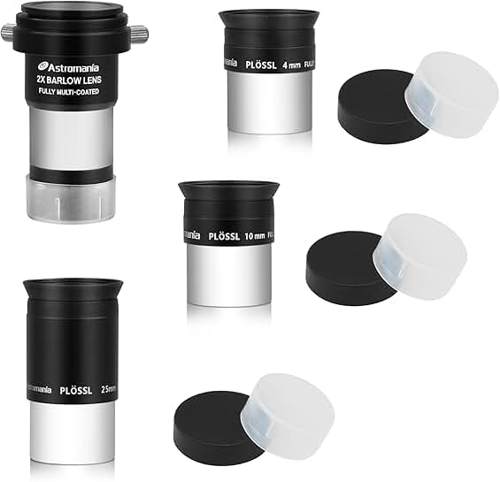 Multi-Coated 1.25-Inch Plossl Eyepiece Set with Barlow