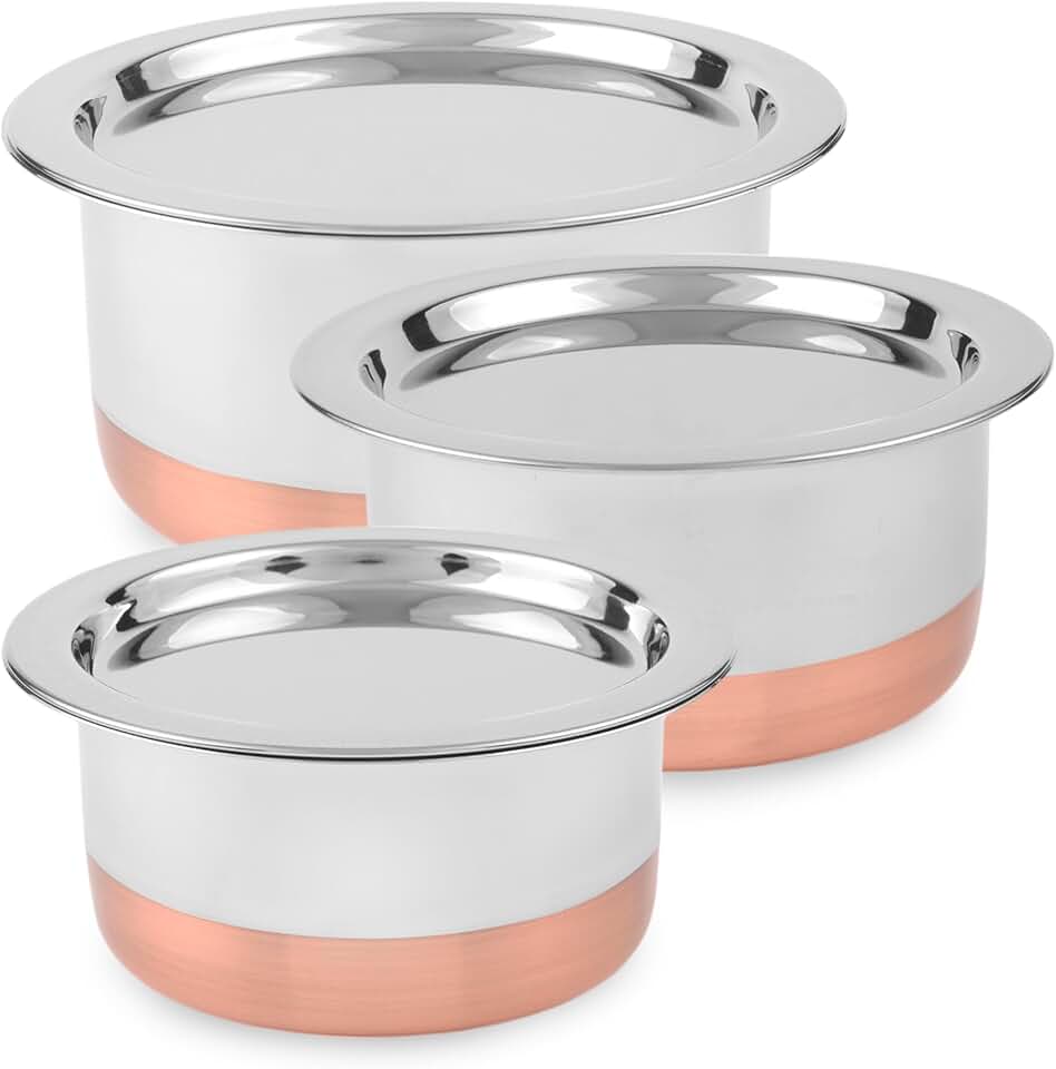 Stainless Steel Copper Bottom Top Set with Lids