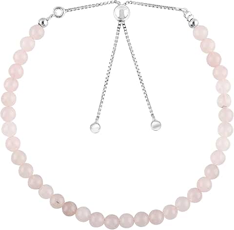 Handmade Adjustable Beaded Gemstone Bolo Bracelet for Girls