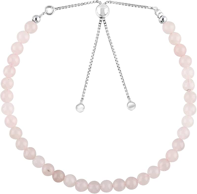 Handmade Adjustable Beaded Gemstone Bolo Bracelet for Girls