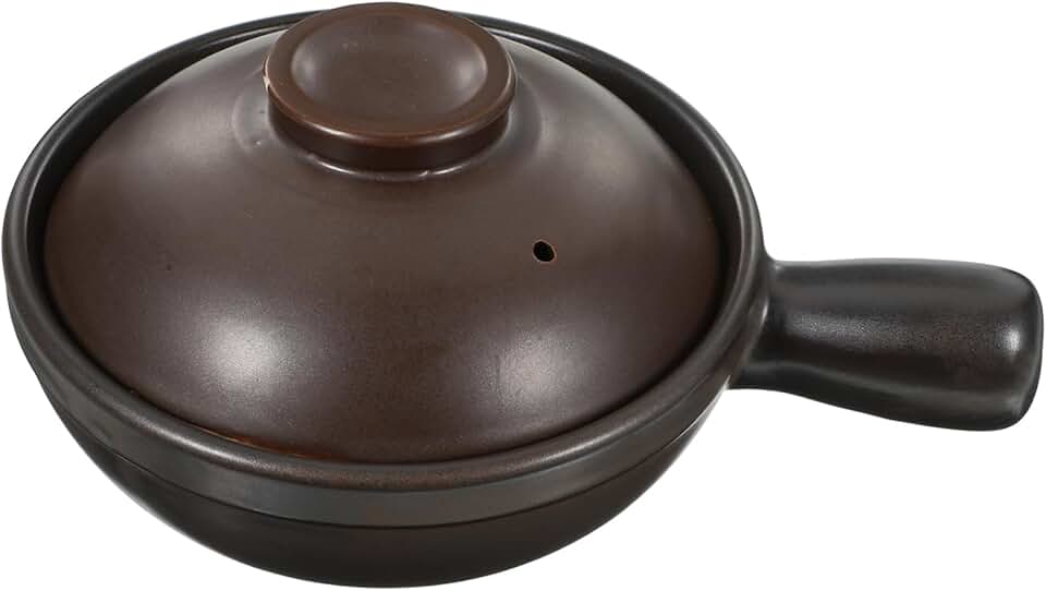 Small porcelain stew pot with handle for stove cooking