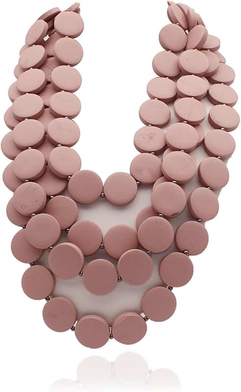 Colorful Beaded Wooden Necklace for Women