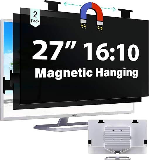 Two 27-Inch Magnetic Privacy Screen Protectors