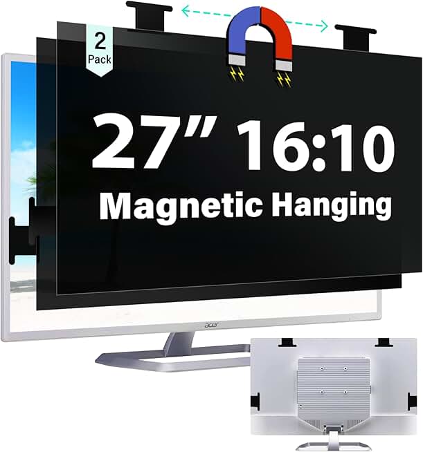 Two 27-Inch Magnetic Privacy Screen Protectors