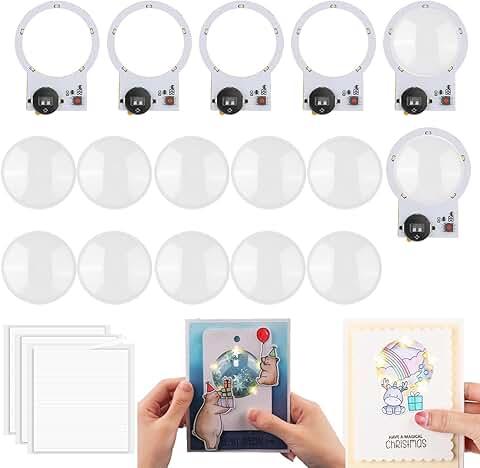 16-Piece Circular Light Set for DIY Christmas Cards and Scrapbooks