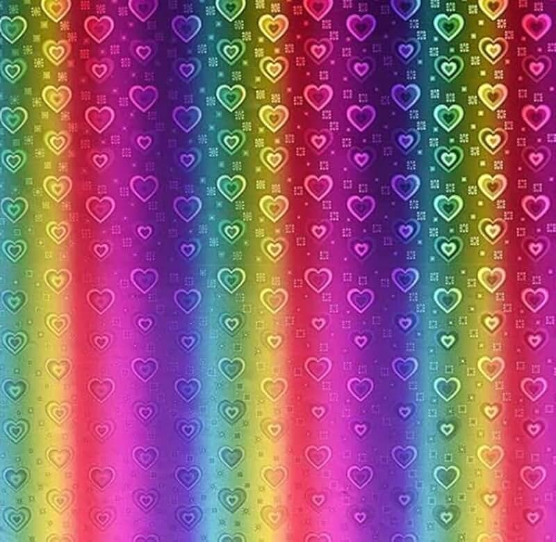 Self-Adhesive Heart Pattern Rainbow Holographic Vinyl Sheets