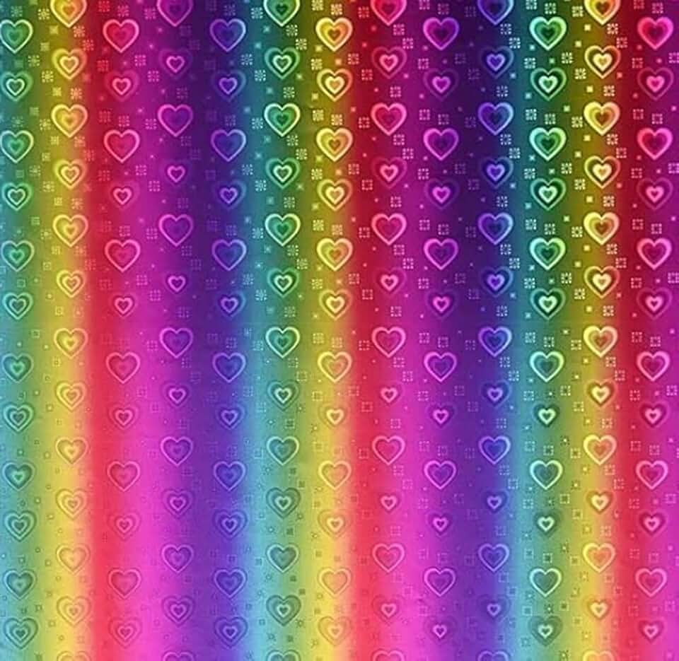 Self-Adhesive Heart Pattern Rainbow Holographic Vinyl Sheets