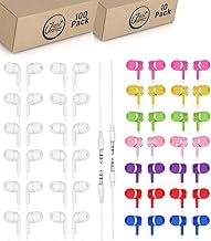 110 Pack Wired Earbuds with White and Colorful Options