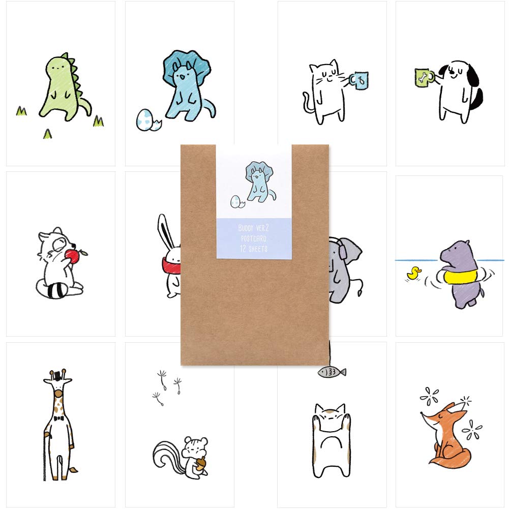 Set of 12 unique cute single cards